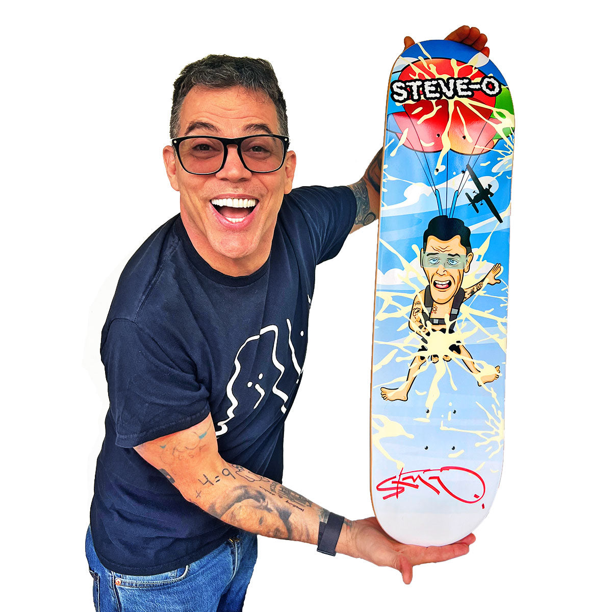 Autographed Steve-O Skyjacking Skateboard